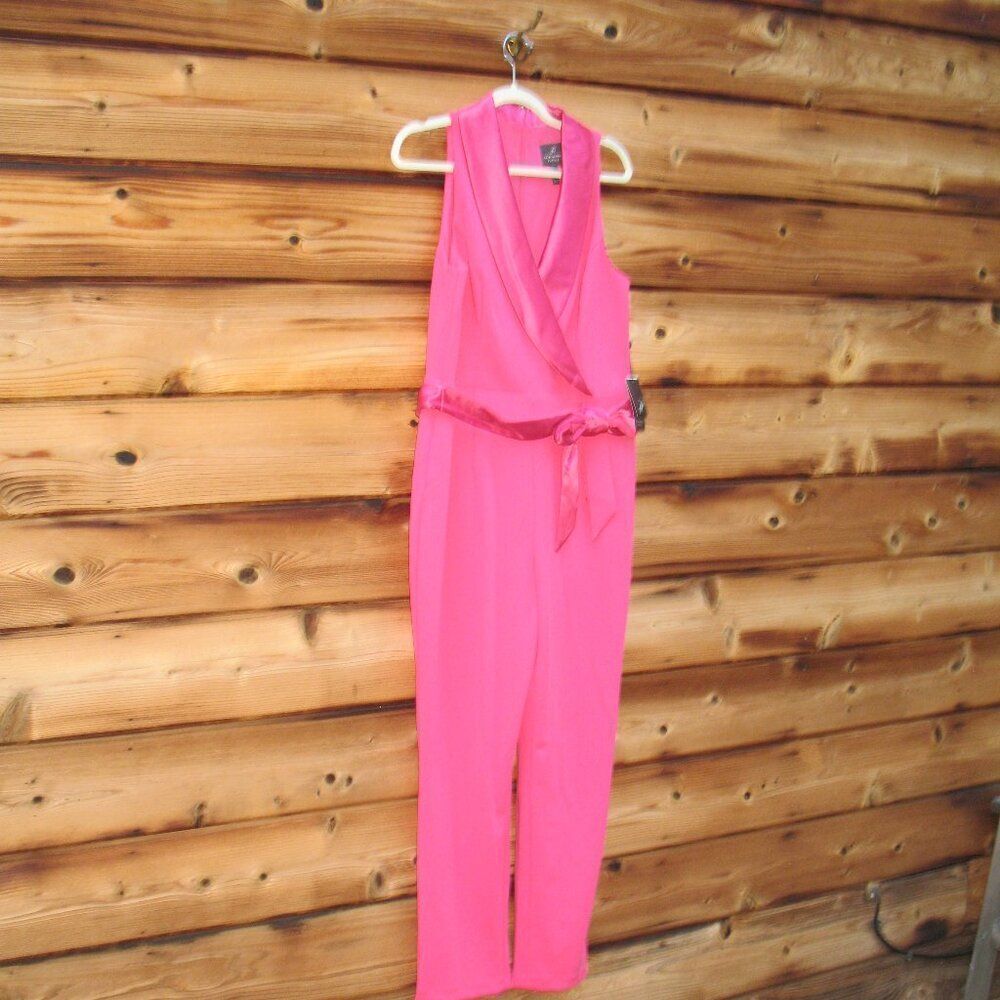 NWT Adrianna Papell Tuxedo Jumpsuit Size 10 - Picture 6 of 13